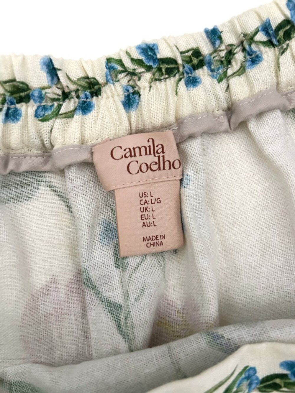 Camila Coelho Floral Linen Blend Embroidered Crop Top Maxi Skirt Set L NWT - Picture 8 of 13